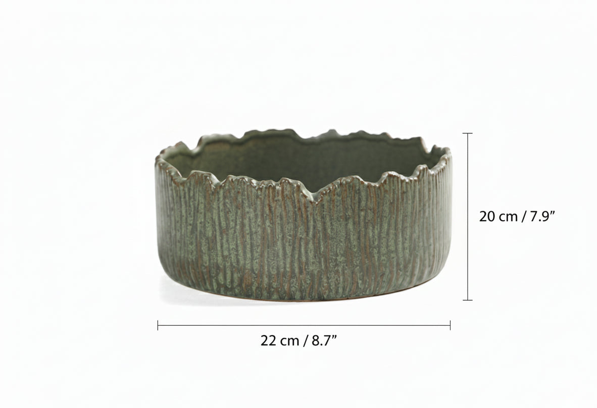 Ceramic planter dimensions guide showing 22cm width and 20cm height