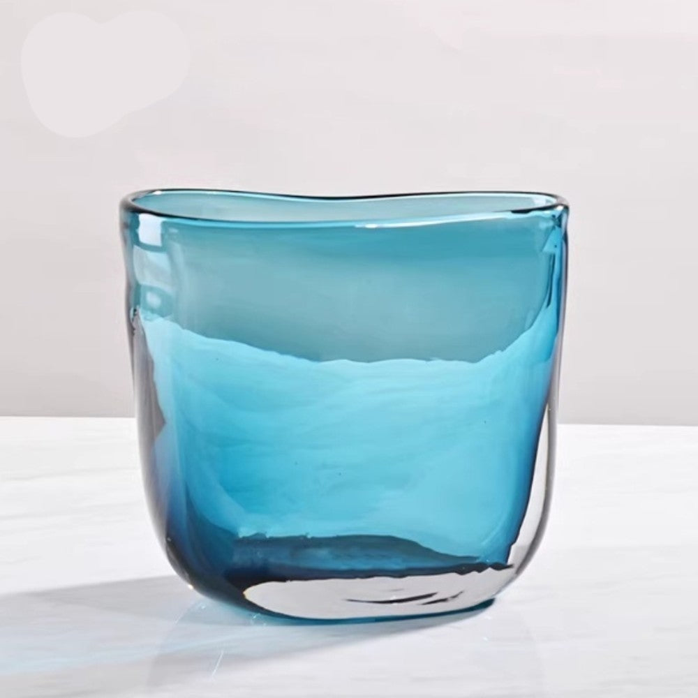 Hand Blown Teal Glass Vase