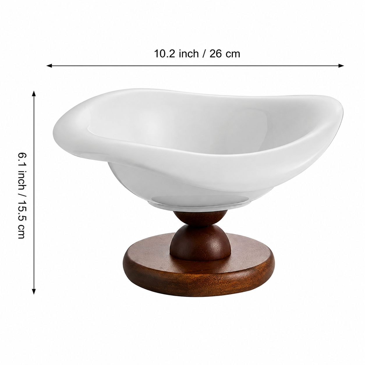 Measurement guide for modern ceramic pedestal centerpiece bowl