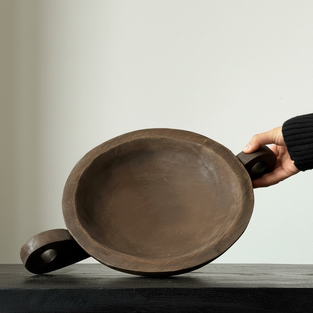 Dark Wooden Round Decorative Bowl