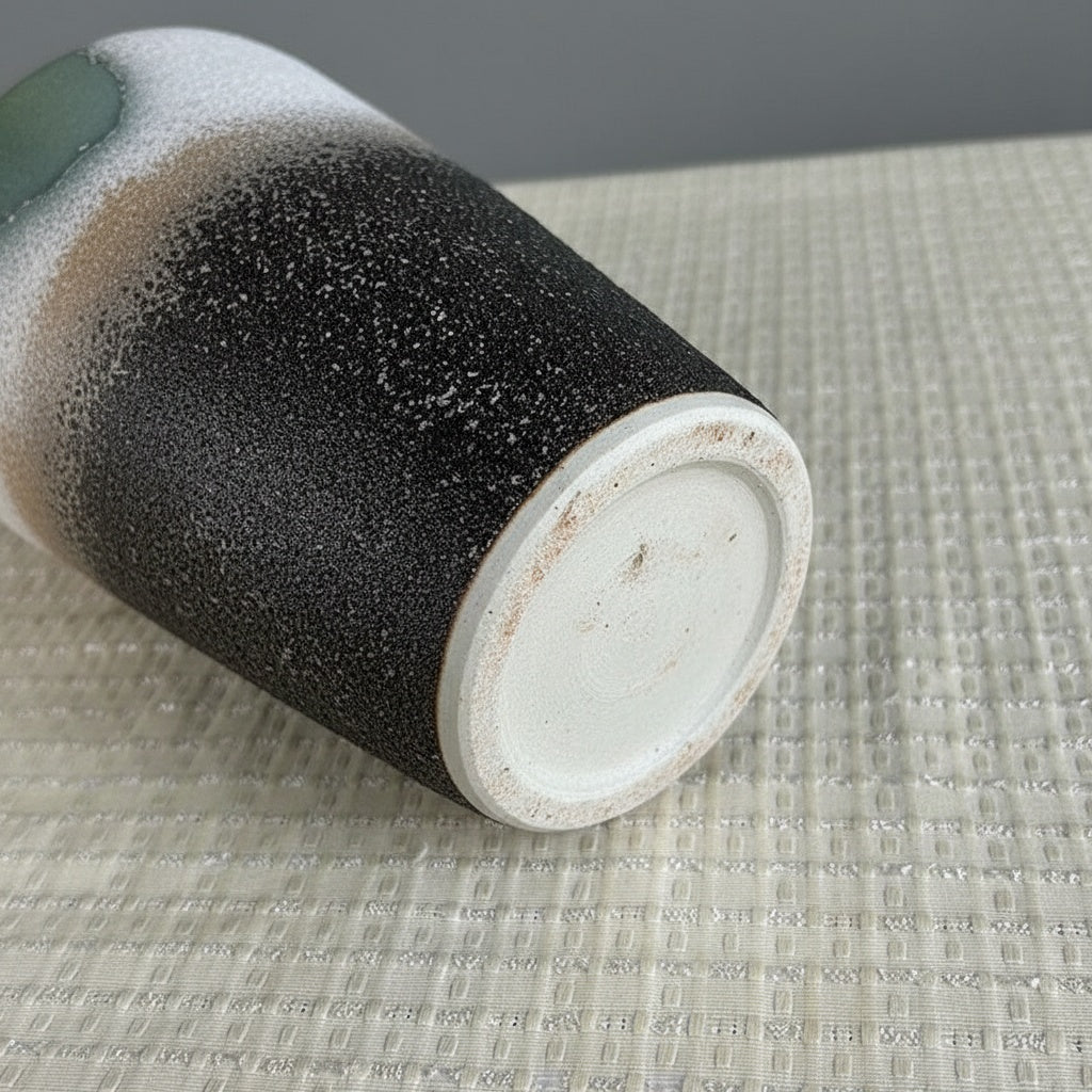 Abstract Glaze Textured Ceramic Vase Base Detail