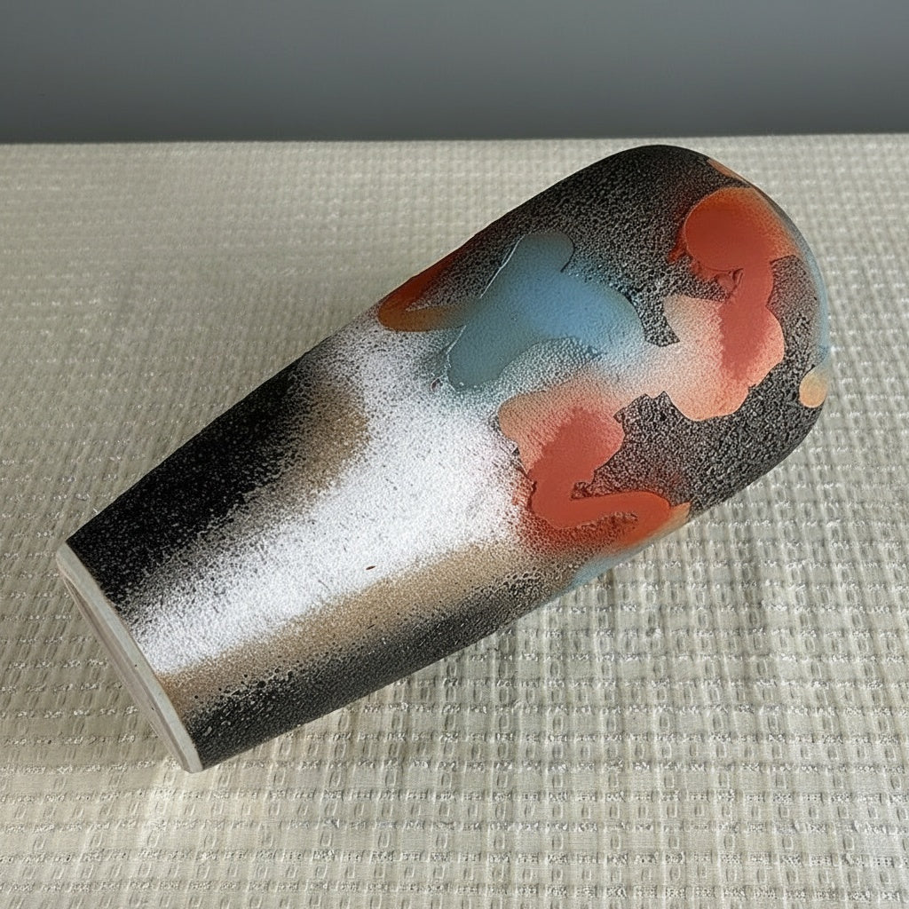 Abstract Glaze Textured Ceramic Vase Surface Detail