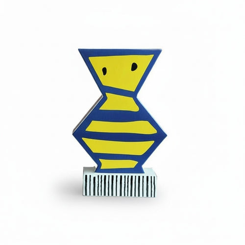 Front View of Geometric Ceramic Vase
