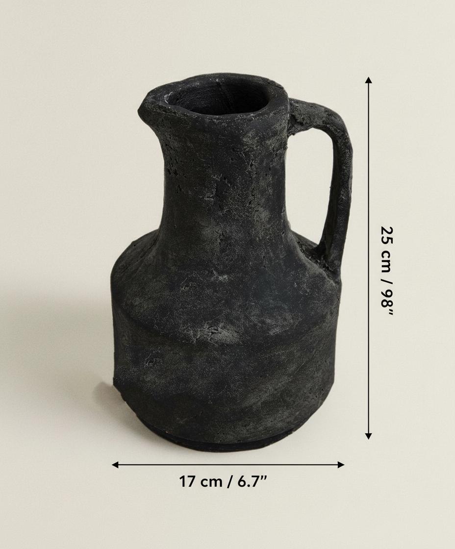 Dimensions diagram of black stone pitcher