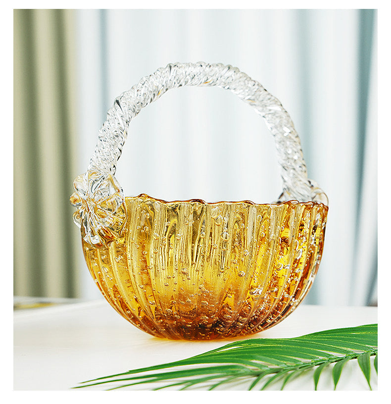 Dimensions diagram showing height and width of the glass basket