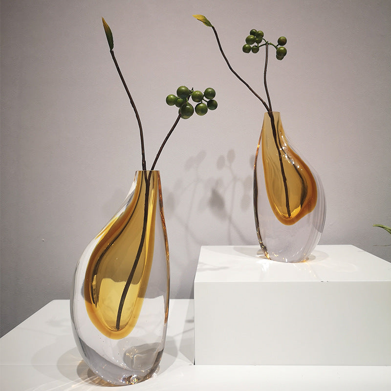 Styled organic glass vases with botanical stems