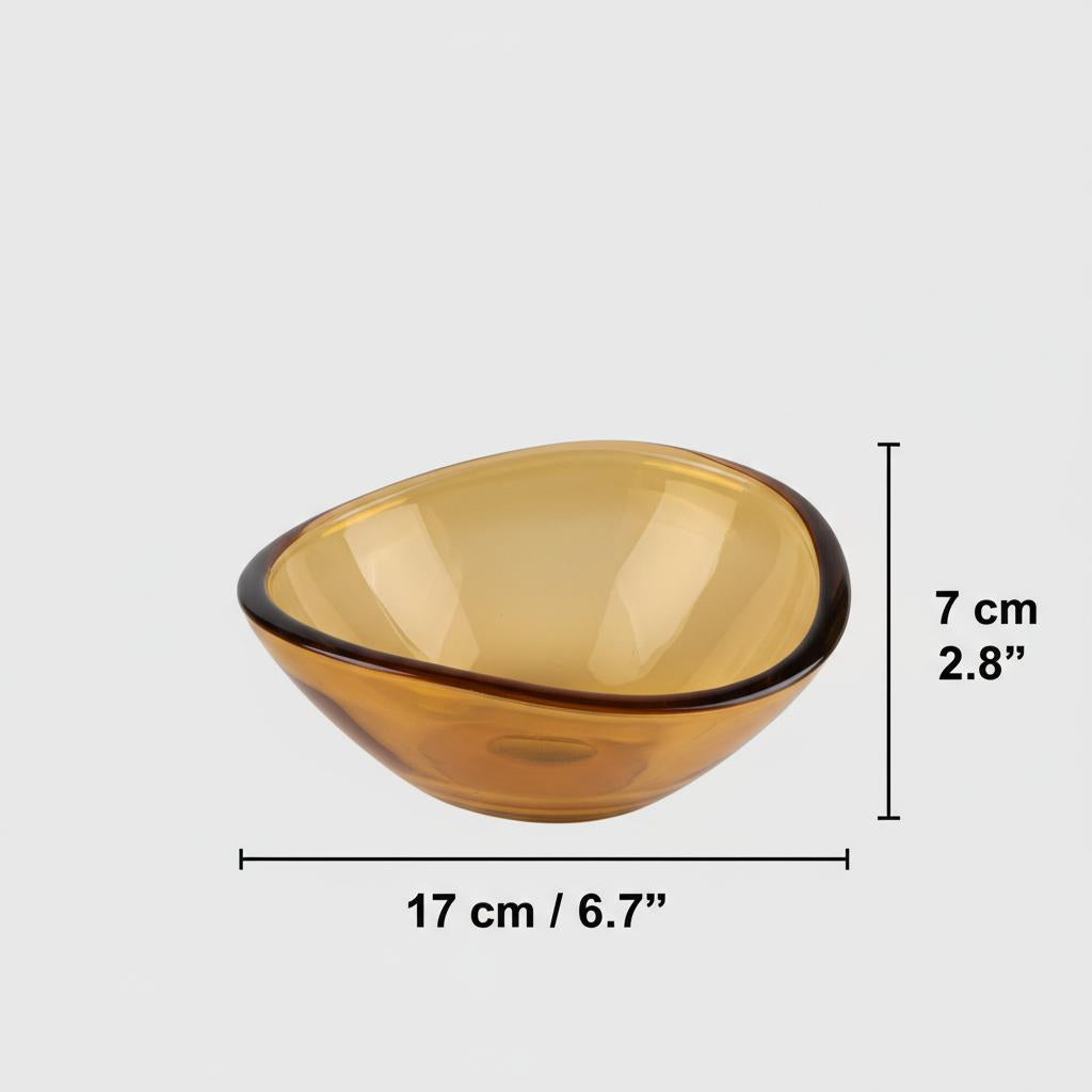Dimension guide for medium crystal bowl 17cm width