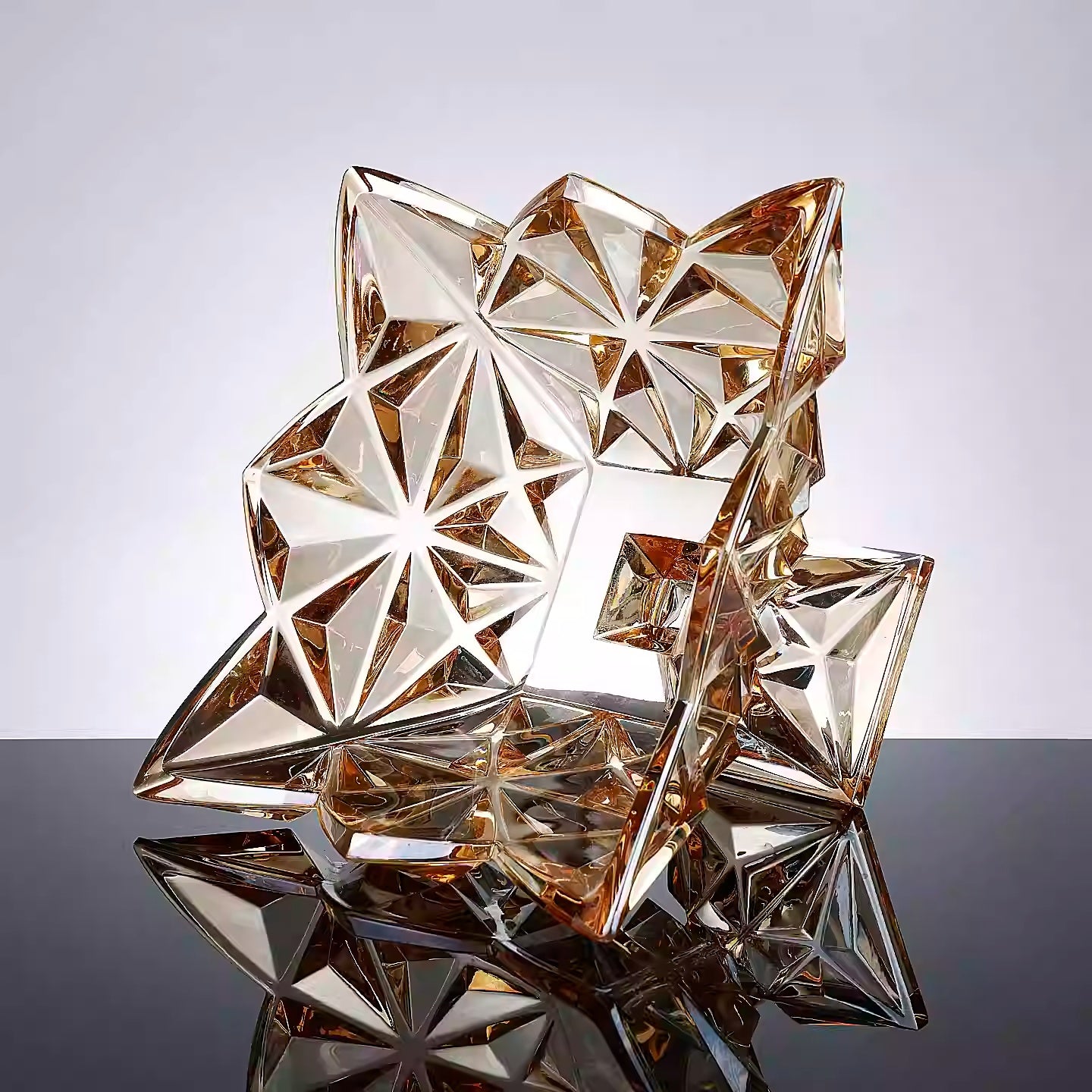 Top angle view showing faceted interior details