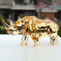 Amber crystal rhinoceros sculpture side view