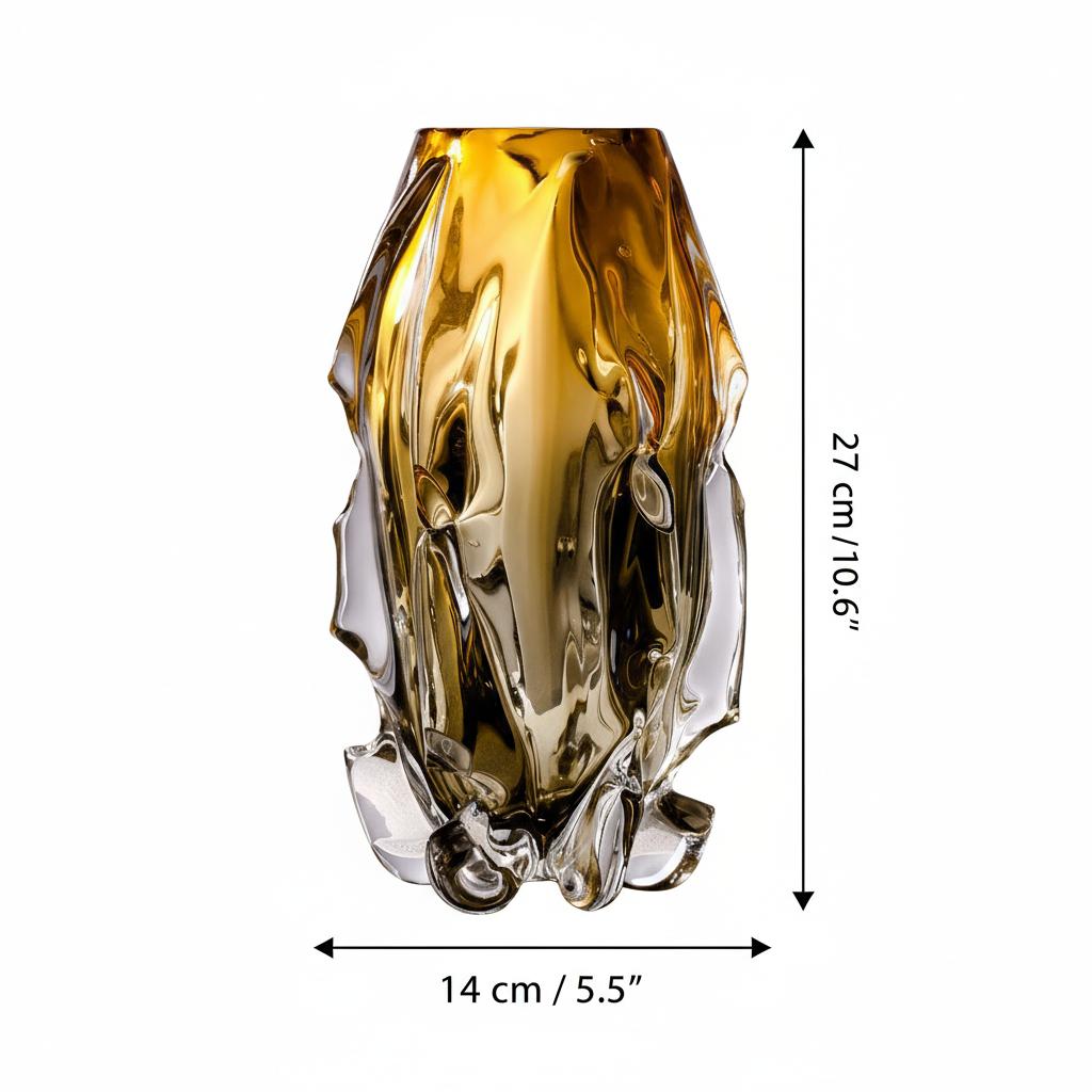 Large amber vase dimensions 27cm height