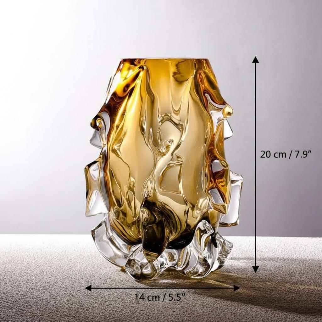 Detail of fluid glass texture and amber core