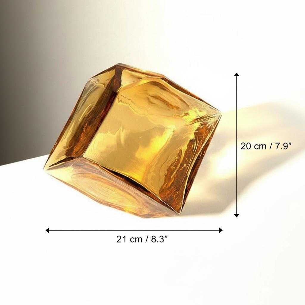 Top down view of geometric glass vase opening