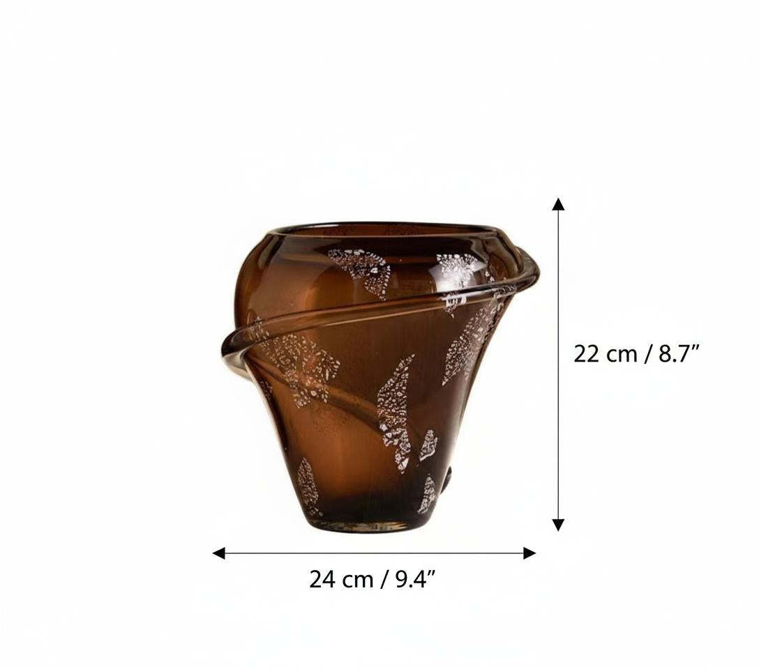 Dimensions of medium amber glass vase