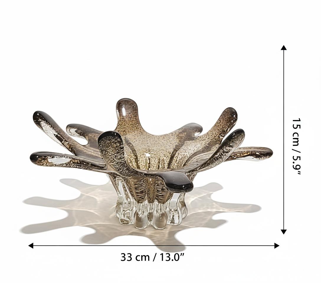 Wide amber glass centerpiece bowl dimensions