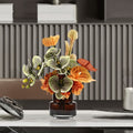 Amber Glass Stepped Botanical Arrangement