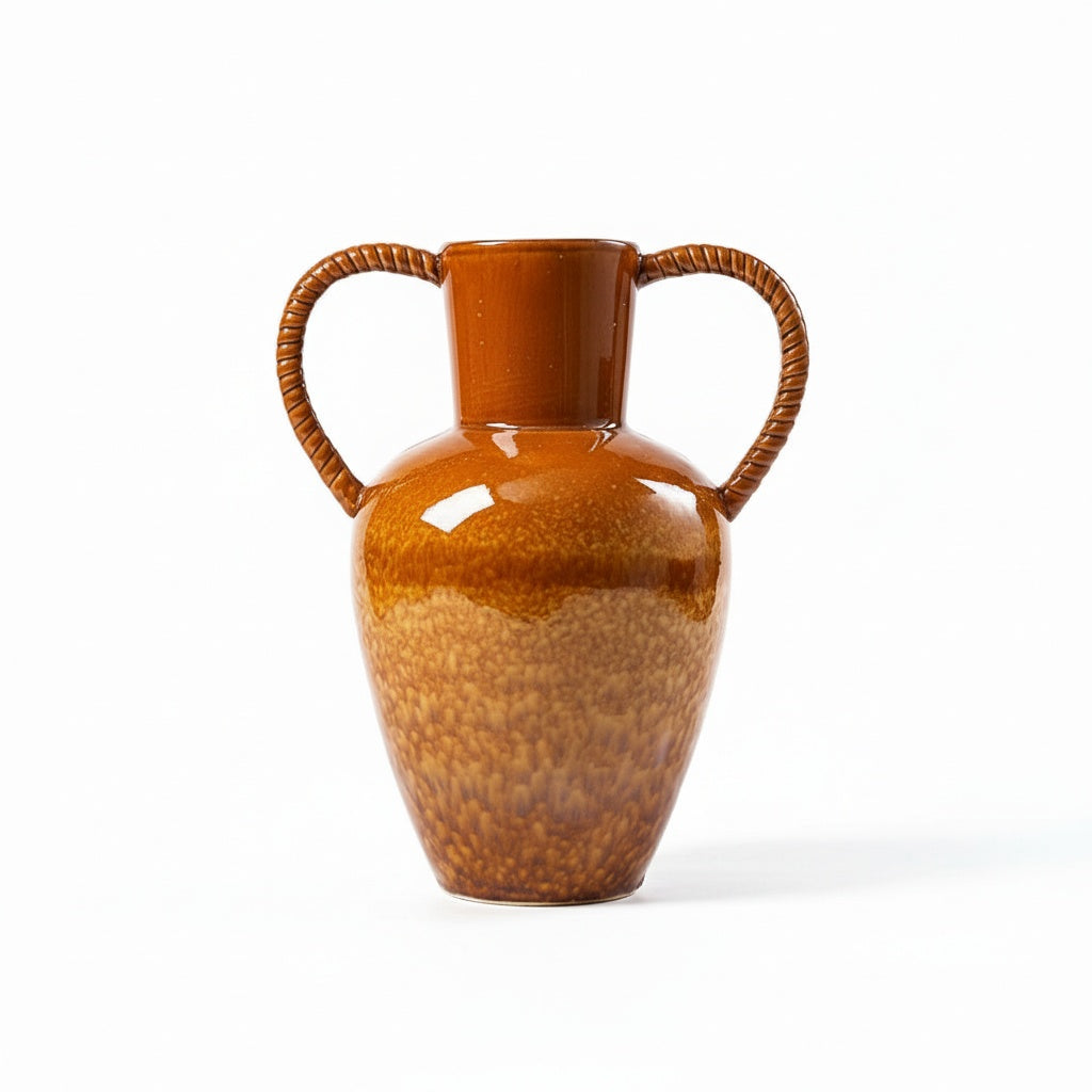 Amber glazed ceramic vase dimensions and scale