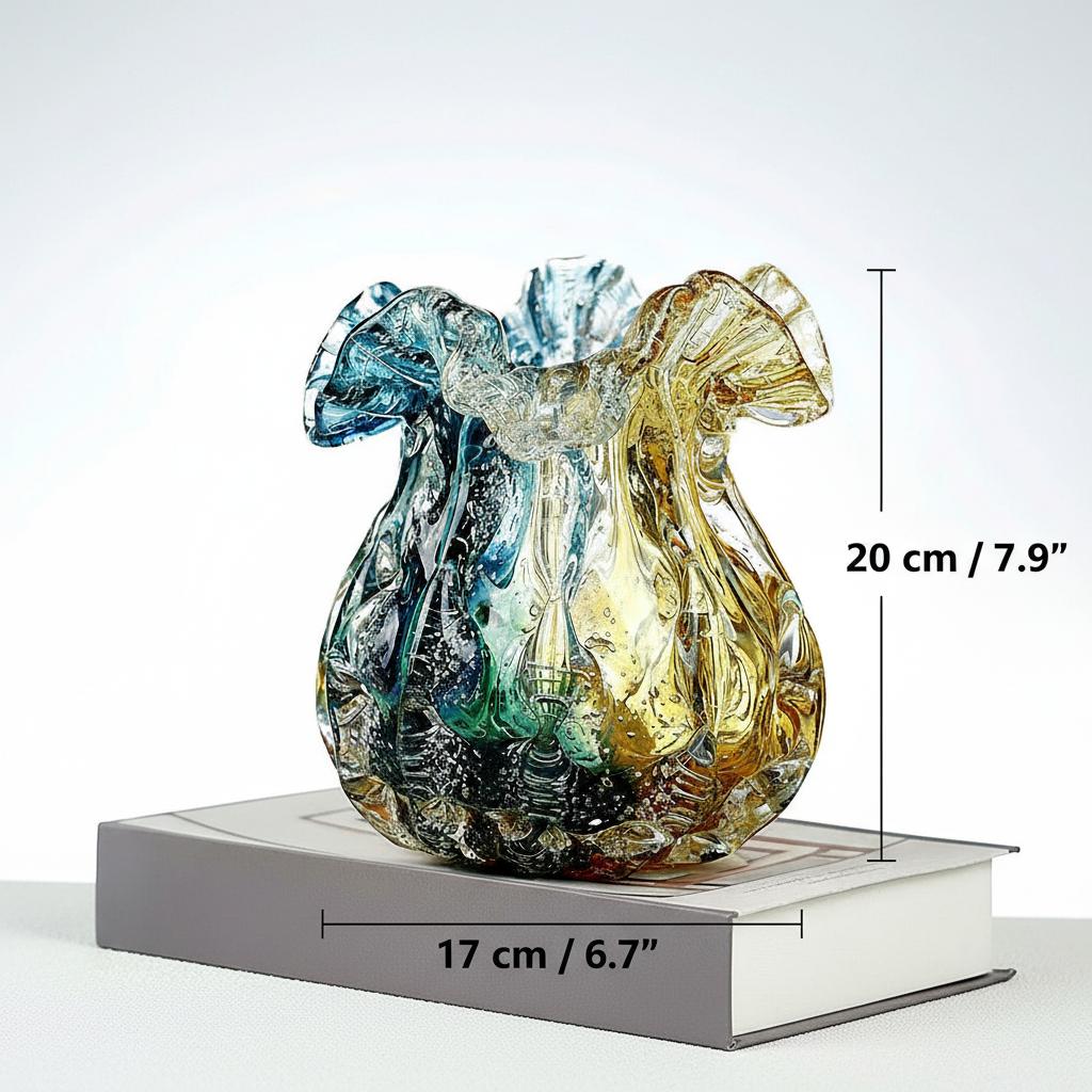 Dimensions of small art glass vase