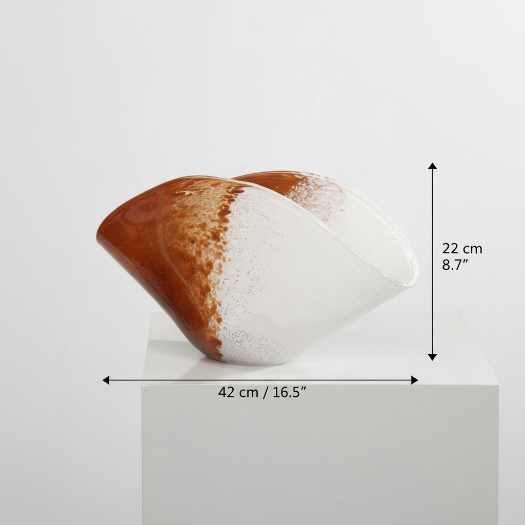 Medium glass bowl dimensions 42cm width 22cm height