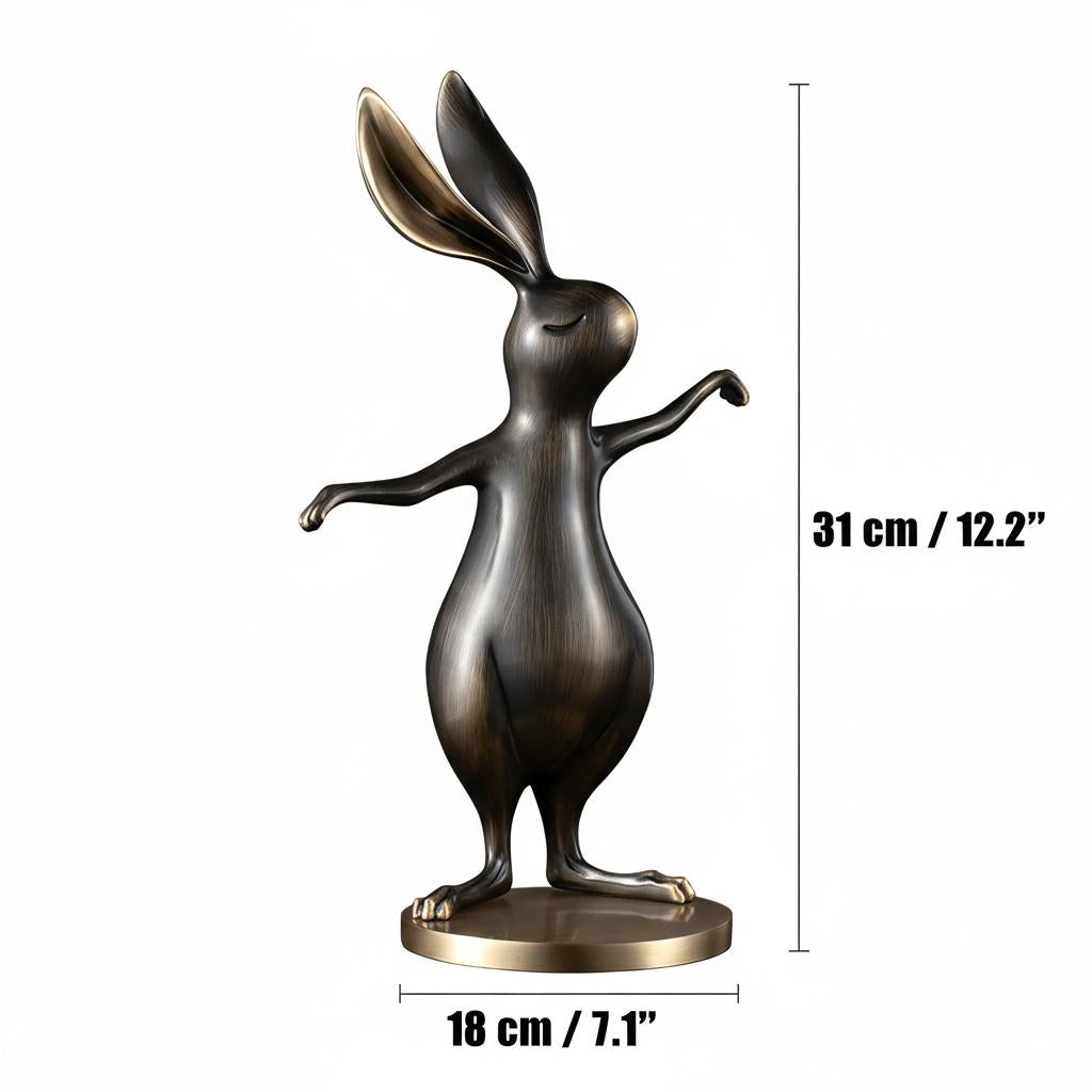 Dimensions of brass rabbit sculpture
