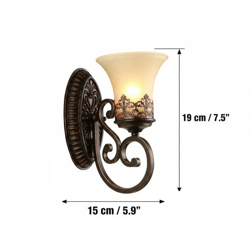Dimensions diagram of the wall sconce