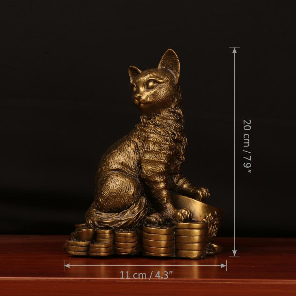 Dimensions of copper cat sculpture