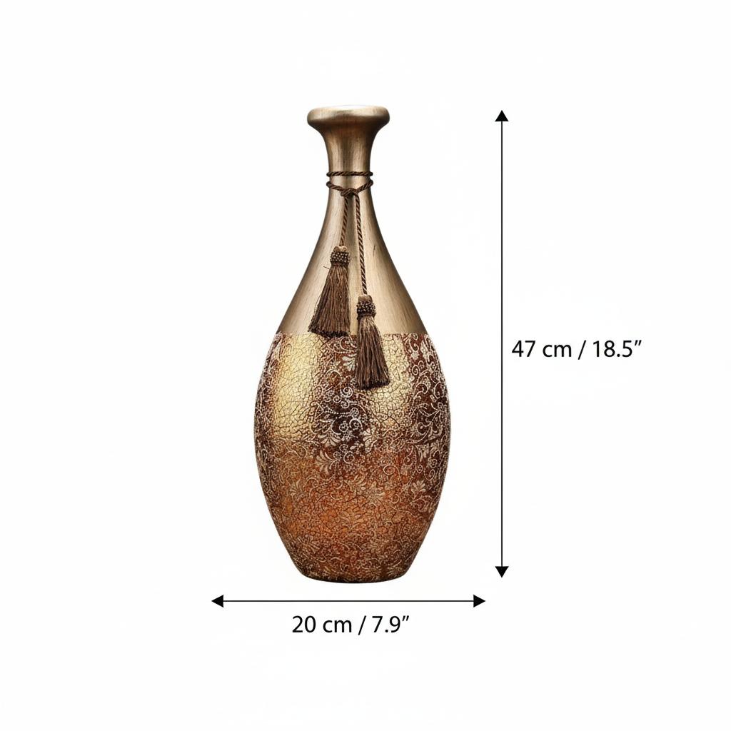 Dimensions of tall gold resin vase