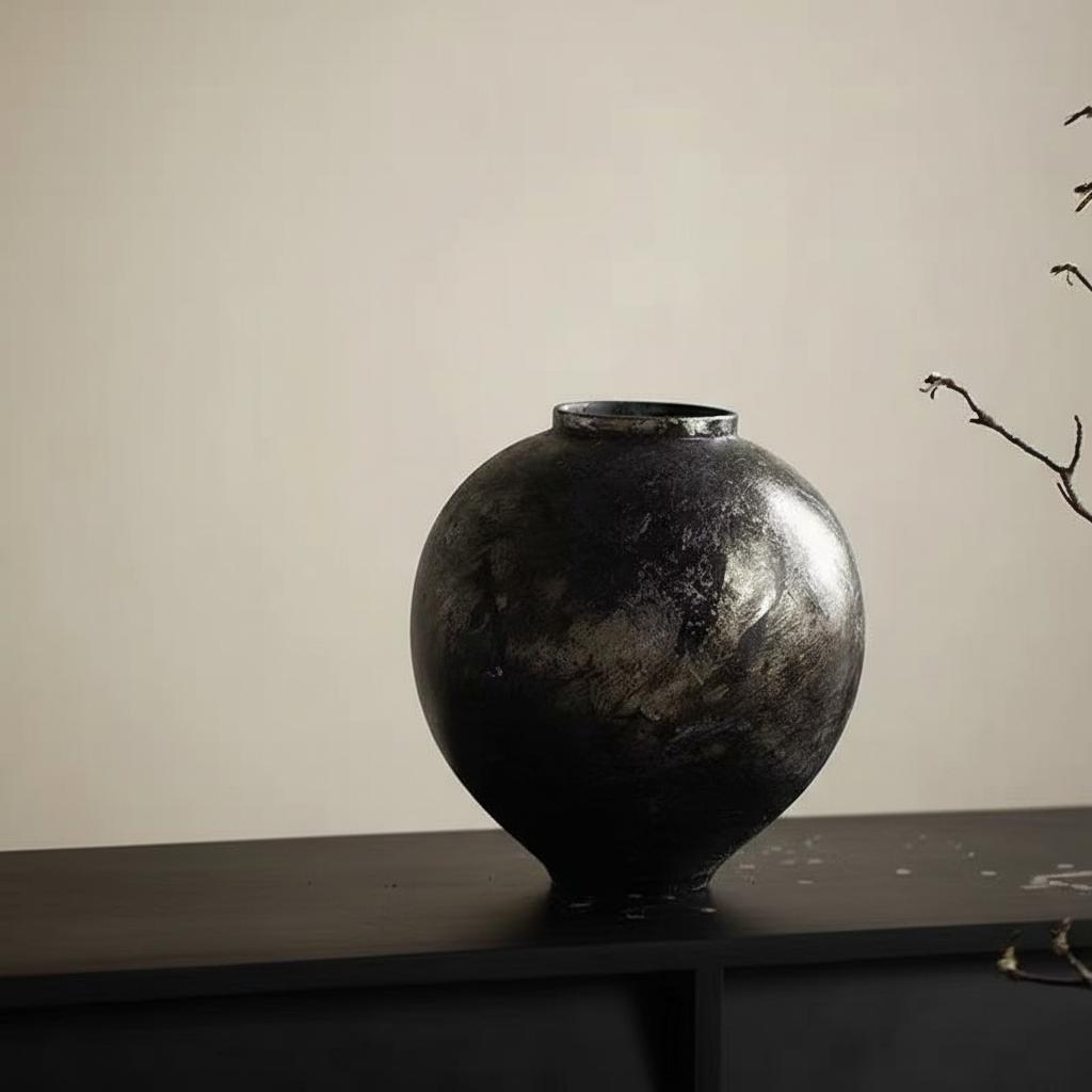 Dimensions overlay showing medium vase width and height