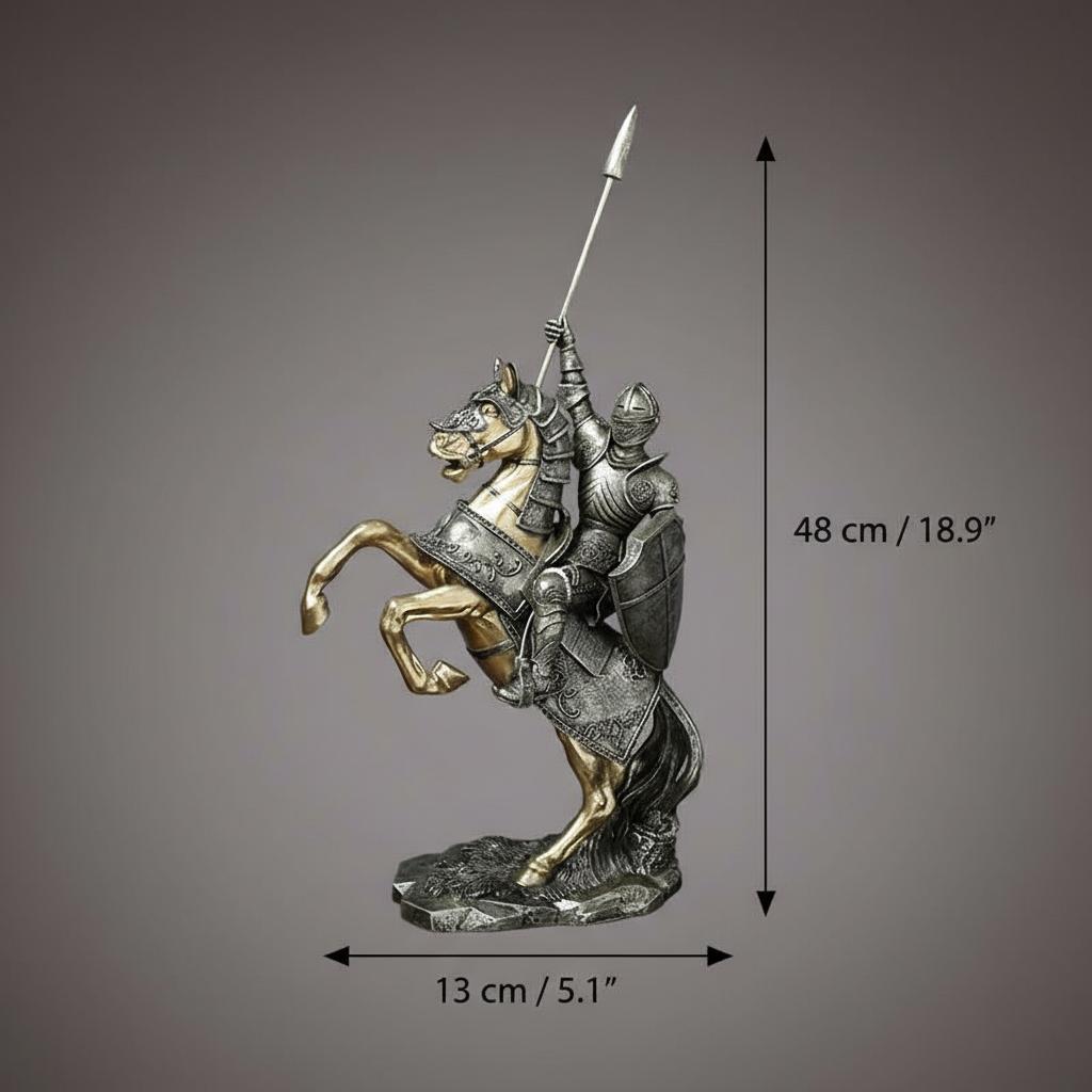 Dimensions of Victory Cavalry rearing knight statue