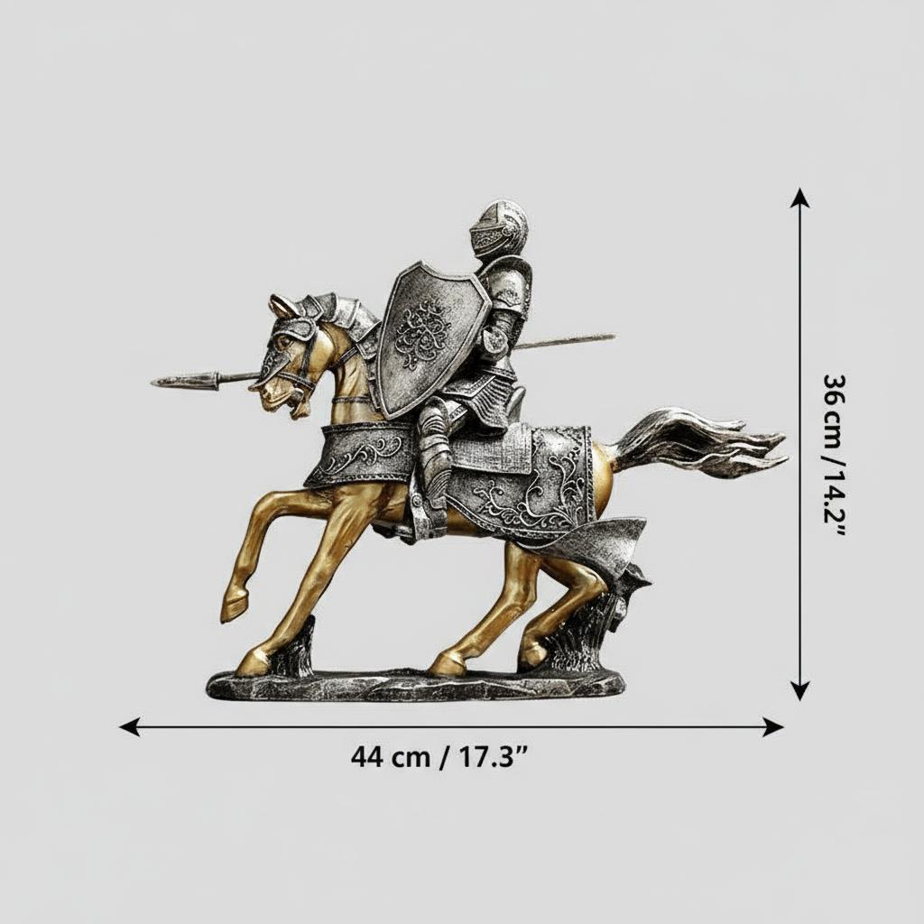 Dimensions of Triumph Knight galloping horse statue