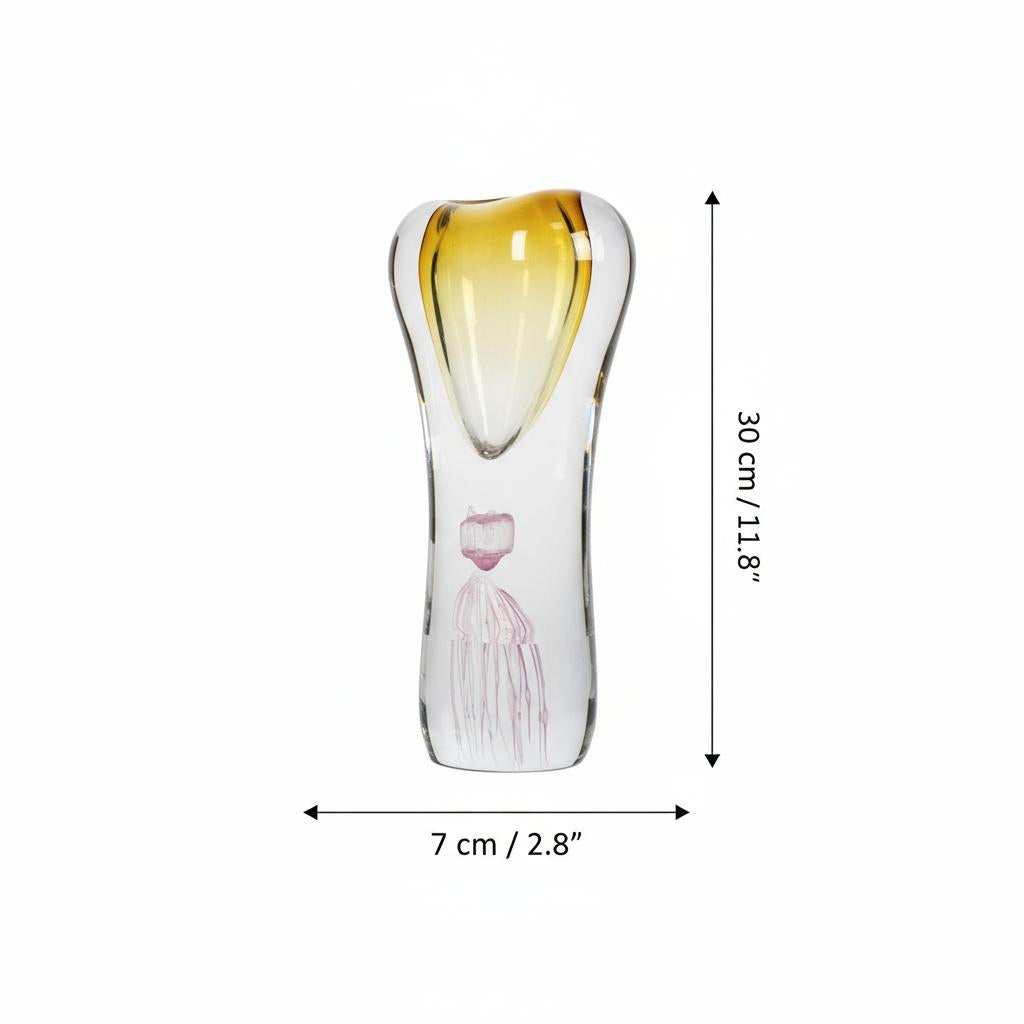 Dimensions of large amber glass vase