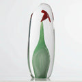 Green art glass abstract sculpture side view
