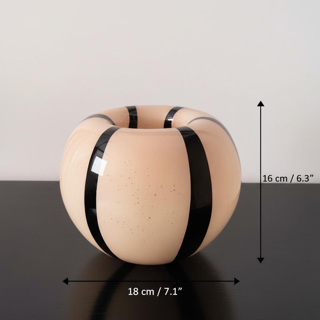 Medium round striped vase dimensions