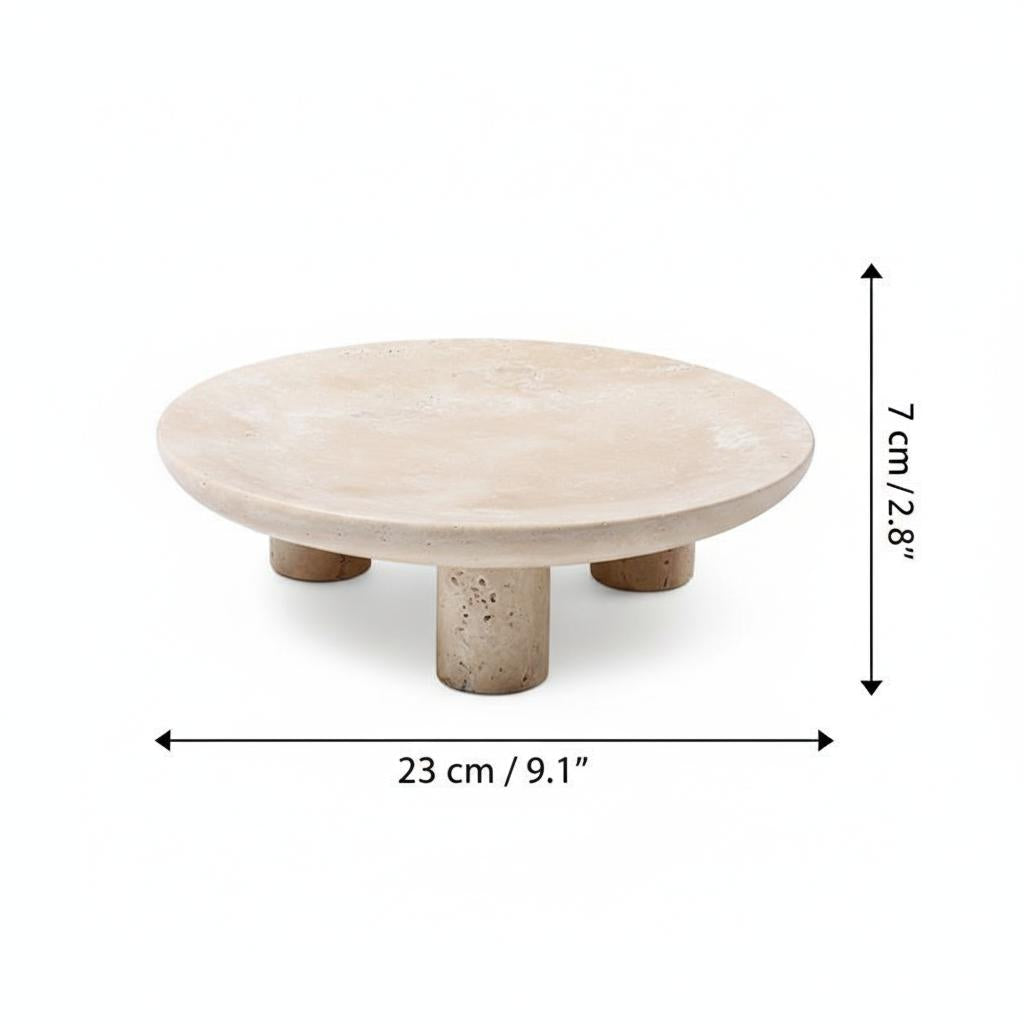 Dimensions of beige stone display tray
