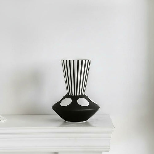 Black And White Ceramic Geometric Vase