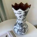 Black And White Ceramic Scalloped Vase
