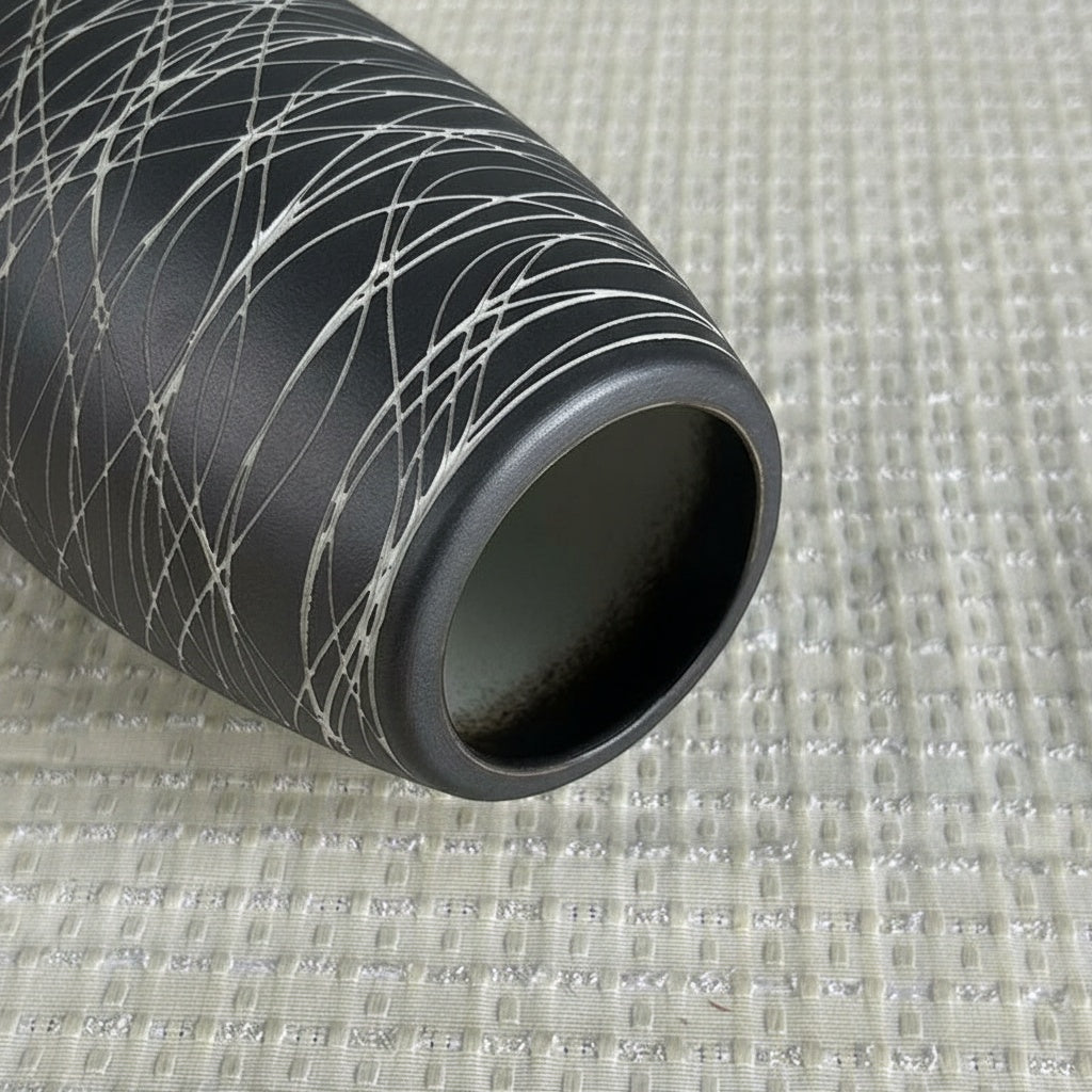 Black And White Ceramic Tapered Vase
