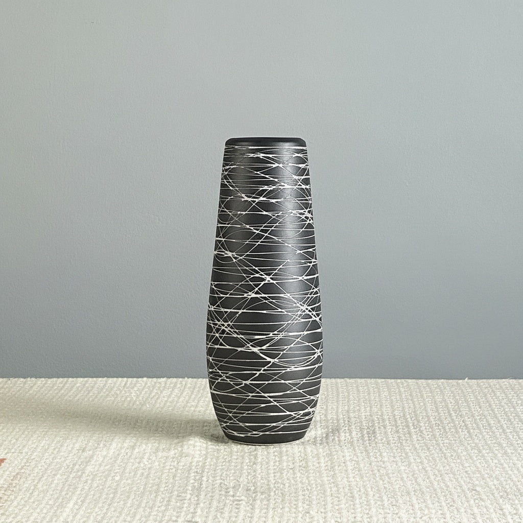 Black And White Ceramic Tapered Vase
