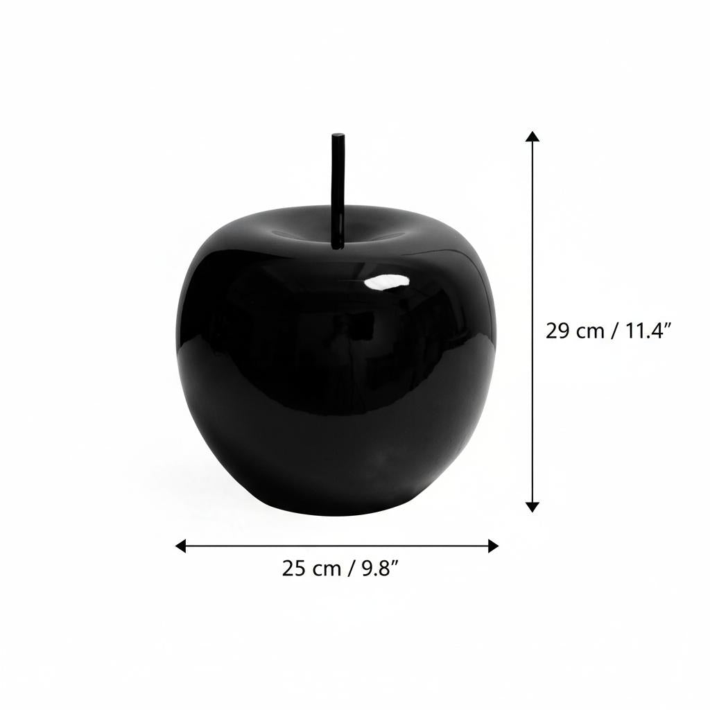 Large black ceramic apple dimensions diagram