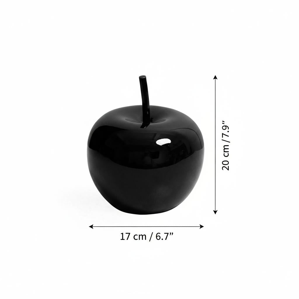 Medium black ceramic apple dimensions diagram