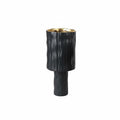 Tall matte black ceramic vase with gold interior