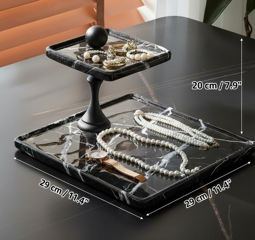 Dimensional diagram showing 29cm base and 20cm top tier width