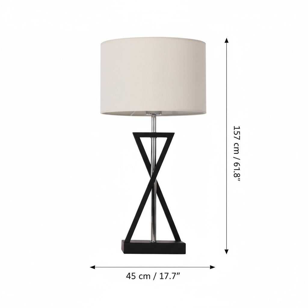 Dimensions diagram of geometric floor lamp
