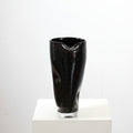 Black Speckled Glass Organic Vase