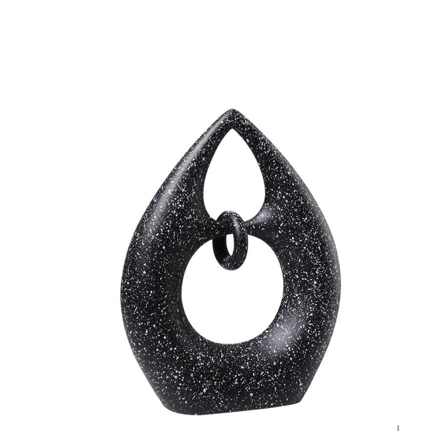 Teardrop shape abstract sculpture front view