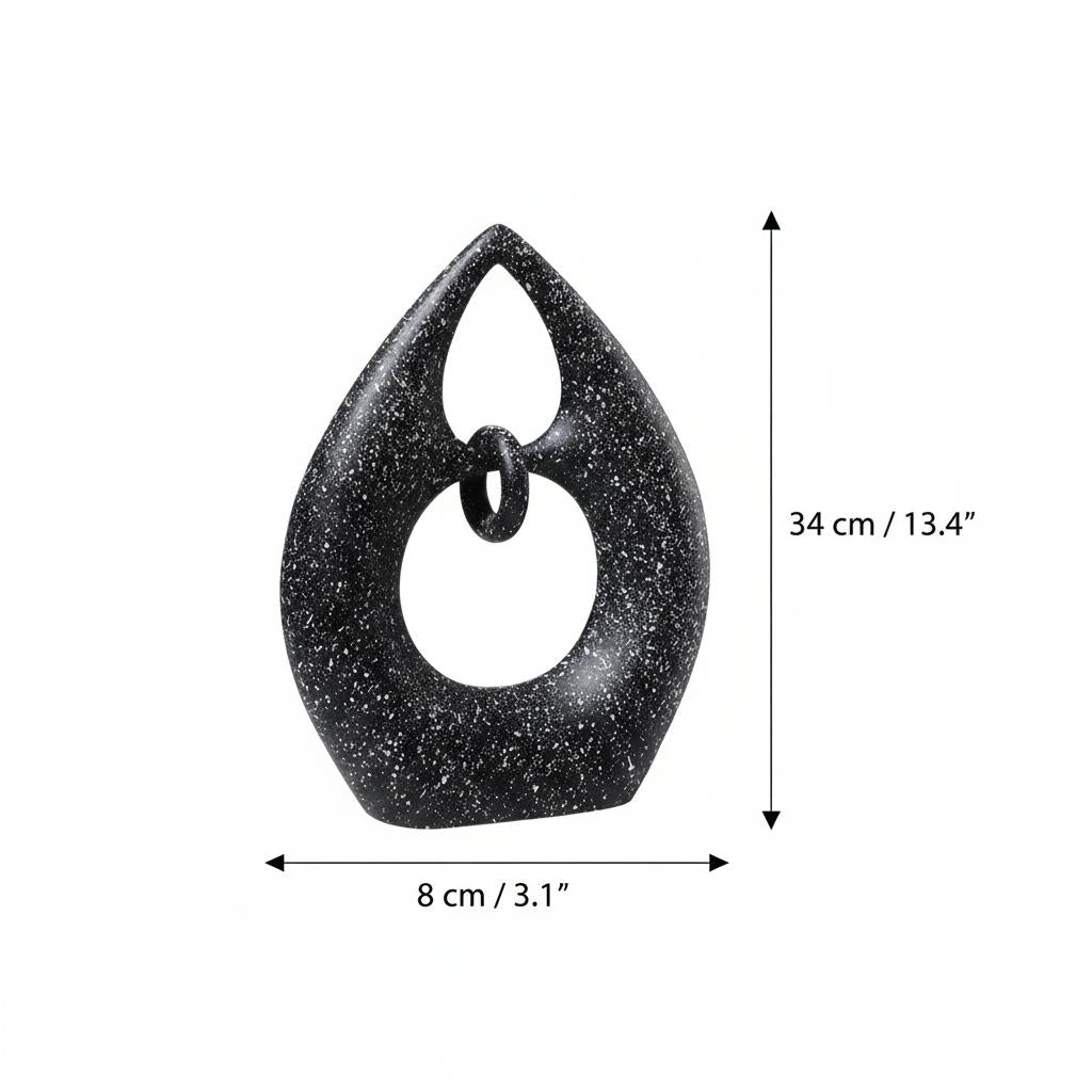 Dimensions of medium teardrop sculpture