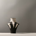 Black and White Ceramic Sculptural Vase