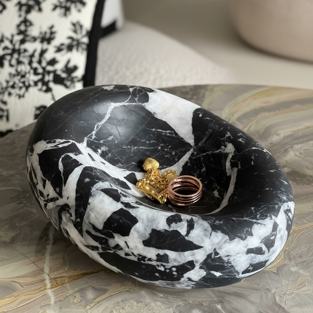 Marble Jewelry Catchall Bowl with Rings