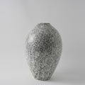 Large black and white loop pattern ceramic vase