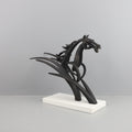 Solo view of the medium galloping horse sculpture