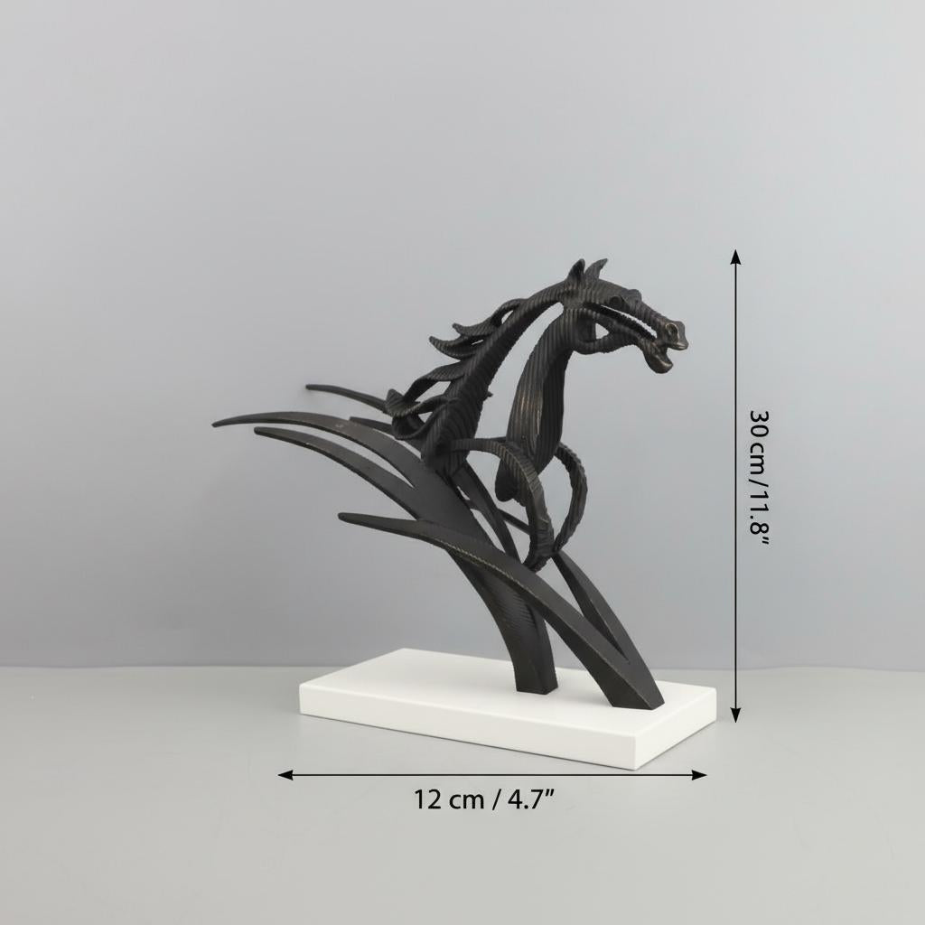 Rear detail view showing textured metal finish and mane design